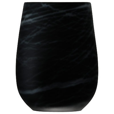 LSA International White On Black Silk Vase